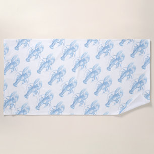 Blue Lobster Beach Towel