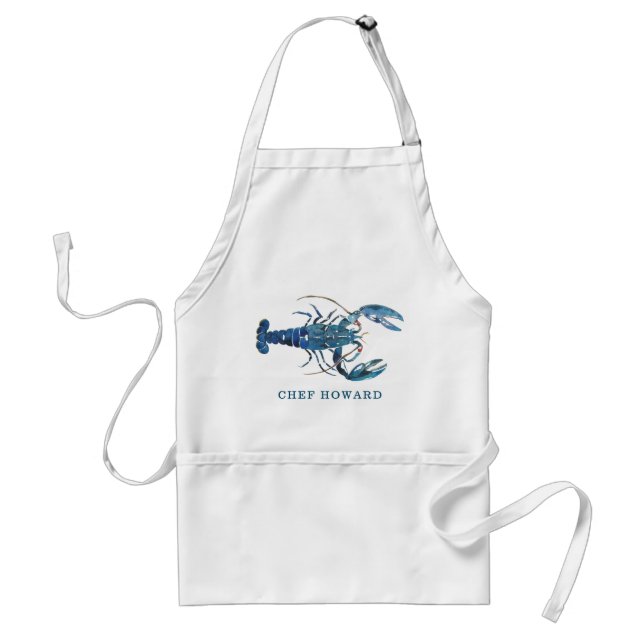 Blue Lobster Custom Name Standard Apron (Front)