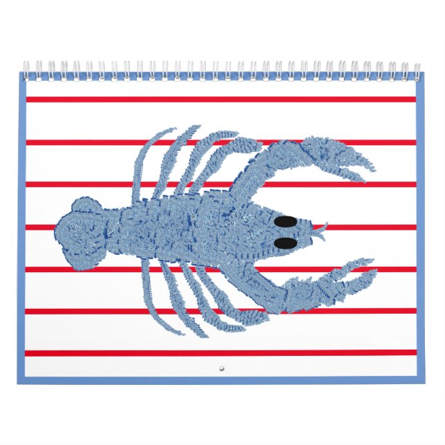 Blue Lobster French Red Calendar (Cover)