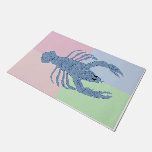 Blue Lobster Ginger Jar Jars Flag rug  Doormat (Angled)