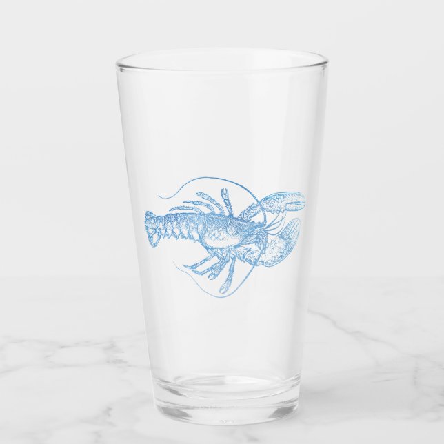 Blue Lobster Glass (Front)
