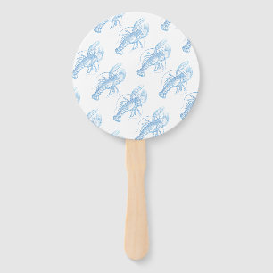 Blue Lobster Hand Fan