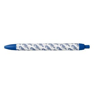 Blue Lobster Retro Vintage Image Black Ink Pen