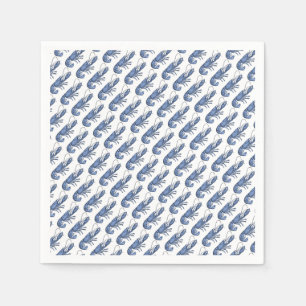 Blue Lobster Retro Vintage Image Napkin