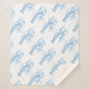 Blue Lobster Sherpa Blanket