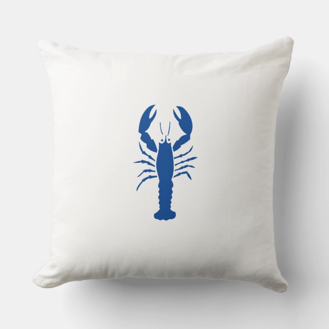 BLUE LOBSTER Throw Pillow (Front)