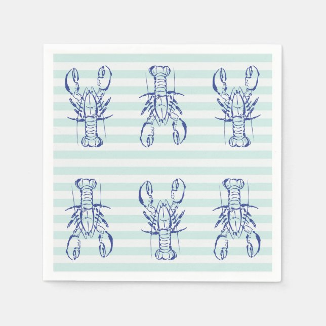 Blue Lobsters Napkin (Front)