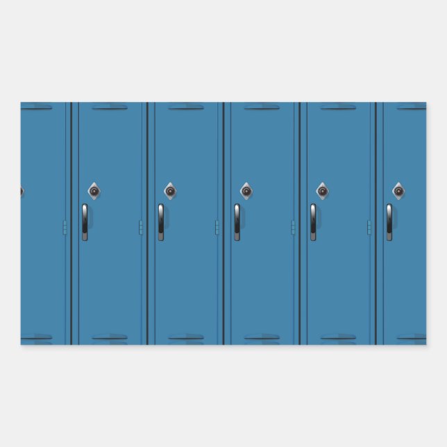 Blue Locker Doors Rectangular Sticker (Front)