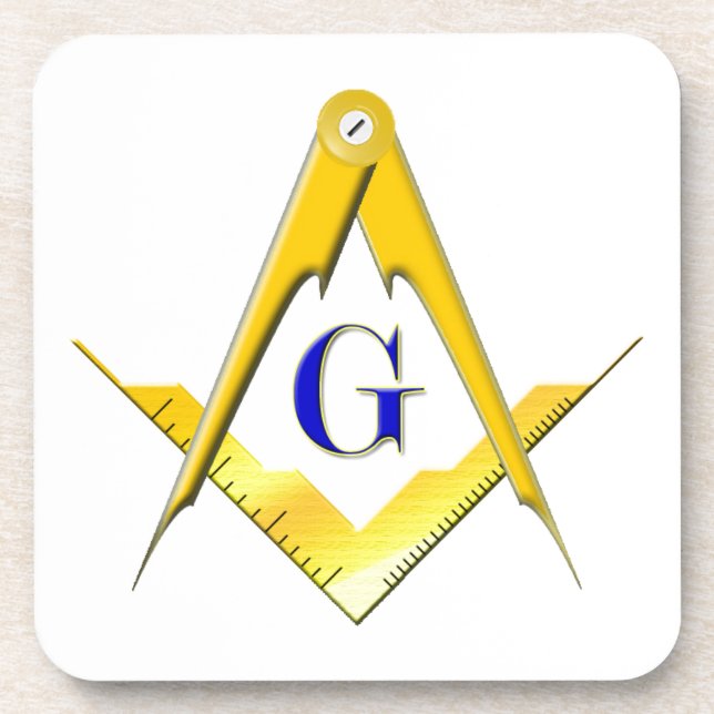 Blue Lodge Square & Compasses Coaster (Front)