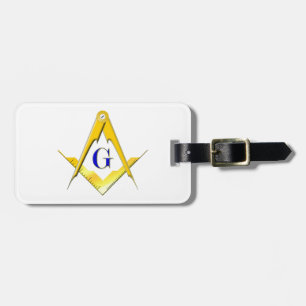 Blue Lodge Square & Compasses Luggage Tag