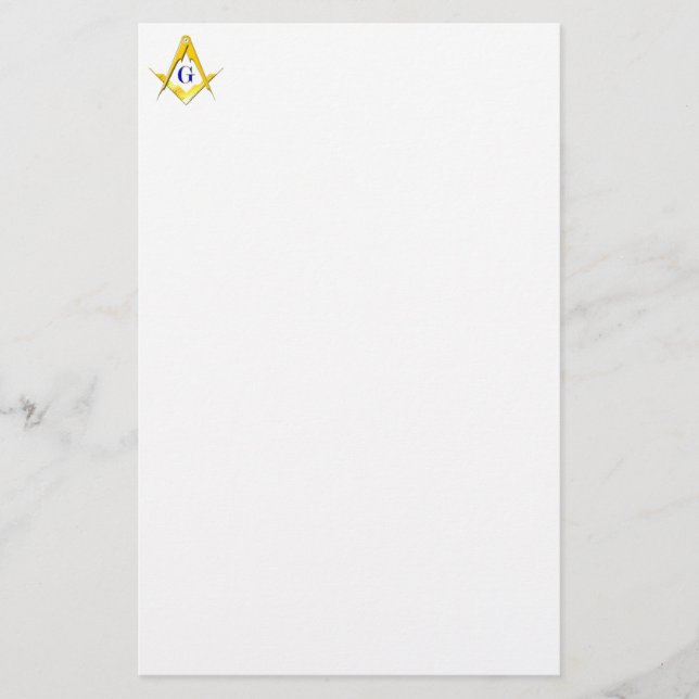 Blue Lodge Square & Compasses Stationery (Front)