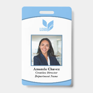 Blue Logo Business Employee Photo ID Badge