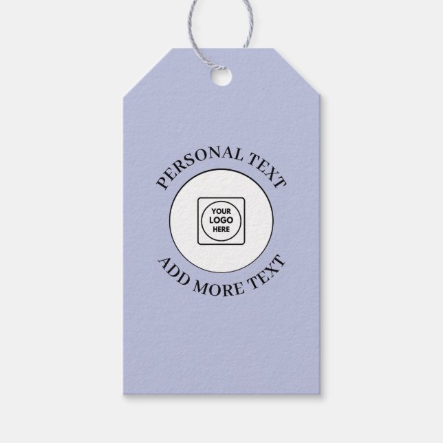 Blue Logo Custom Text Business Product Label price (Front)