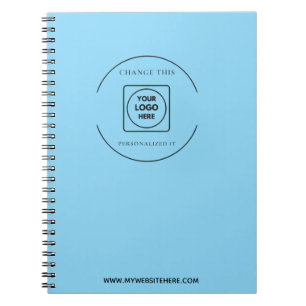 Blue Logo Website Branding Business Gift notebook