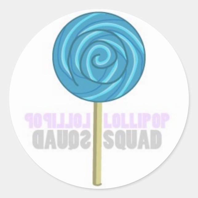 Blue Lollipop Classic Round Sticker (Front)