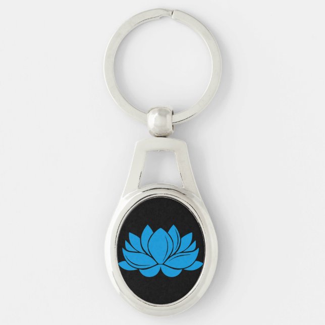 Blue Lotus Blossom Key Ring (Front)