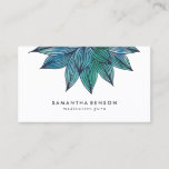Blue Lotus Flower | Floral Watercolor Business Card<br><div class="desc">A pretty,  modern business card with a blue watercolor lotus flower,  signifying holistic health and wellness. Add company details to the back of the card.</div>