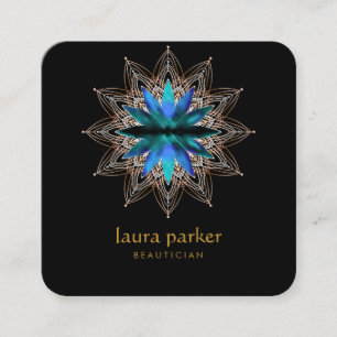 Blue Lotus Flower Healing Therapy Yoga Holistic Square Business Card