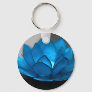 Blue Lotus Flower Key Ring