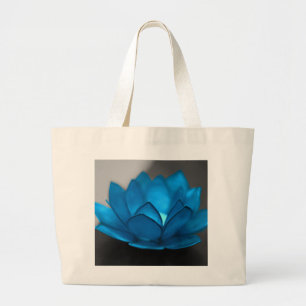 Blue Lotus Flower Large Tote Bag