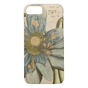 Blue Lotus Flower on Tan Background with Writing iPhone 8/7 Case