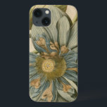 Blue Lotus Flower on Tan Background with Writing iPhone 13 Case<br><div class="desc">A beautiful blue lotus flower in full bloom is the focus of this piece. The yellow centre is almost hypnotising in its glory. Add a little elegance to your home with this print!</div>