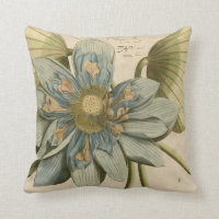 Blue Lotus Flower on Tan Background with Writing