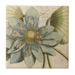 Blue Lotus Flower on Tan Background with Writing Tile<br><div class="desc">A beautiful blue lotus flower in full bloom is the focus of this piece. The yellow centre is almost hypnotising in its glory. Add a little elegance to your home with this print!</div>