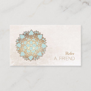 Blue Lotus Flower Salon & Spa Refer A Friend White Referral Card