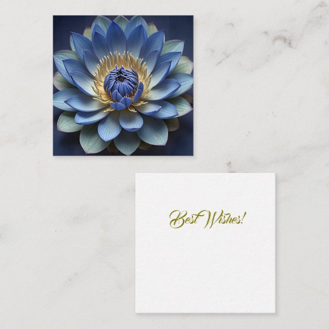 Blue Lotus Flower Spiritual Zen Art Personalised  Card (Front/Back)