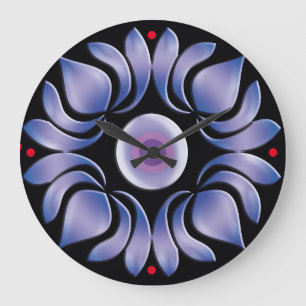 Blue lotus large clock