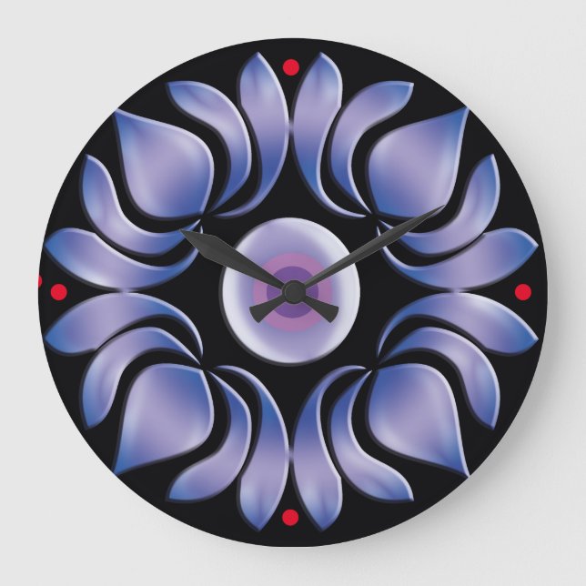 Blue lotus large clock (Front)