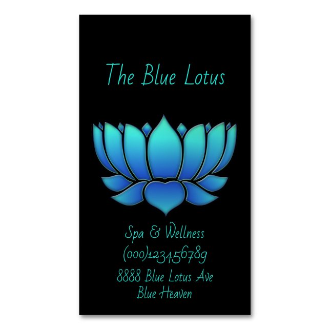 blue lotus - magnetic business card (Front Vertical)