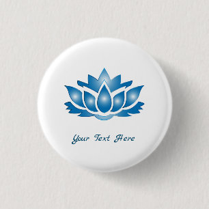 Blue Lotus Mind Body Spirit Personalised 3 Cm Round Badge