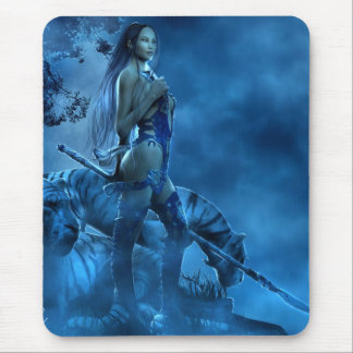 Blue Lotus Mouse Pad