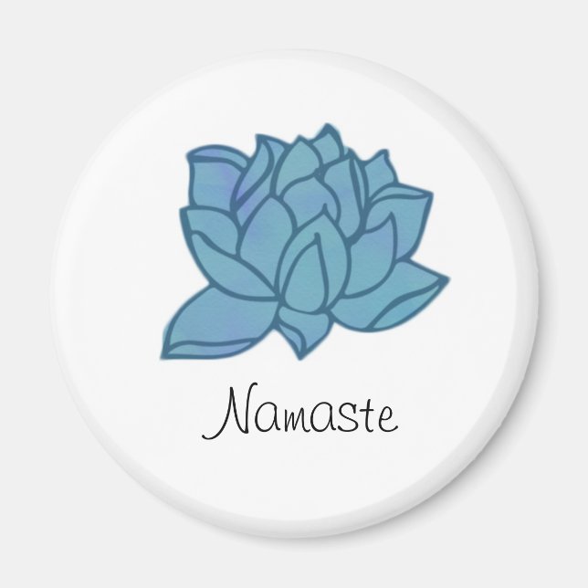 Blue Lotus Namaste Magnet (Front)