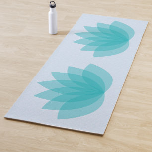 Blue Lotus on Blue Yoga Mat