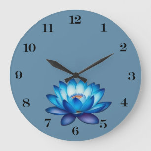 Blue Lotus Wall Clock