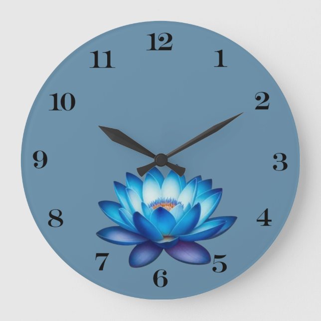 Blue Lotus Wall Clock (Front)
