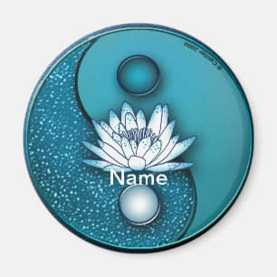 Blue Lotus Yin Yang Magnet