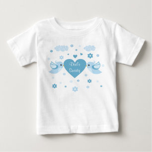 Blue Love Birds Heart Baby T-Shirt