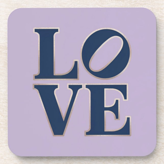 Blue LOVE Coaster Set (Front)