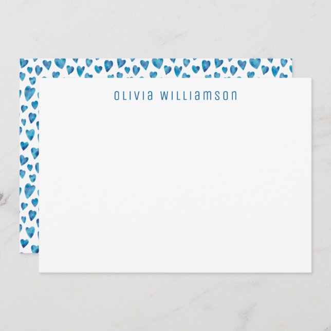 Blue Love Heart Notecard (Front/Back)