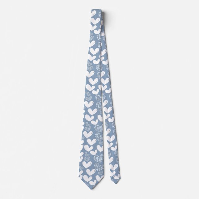 Blue love hearts tie (Front)