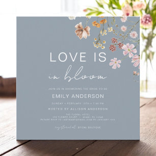 Blue Love is in Bloom Wildflower Bridal Shower Invitation