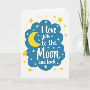 Blue Love To The Moon And Back Card