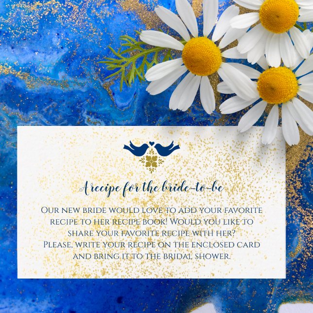 Blue Lovebirds Mexican Bridal Shower Recipe Card (Creator Uploaded)