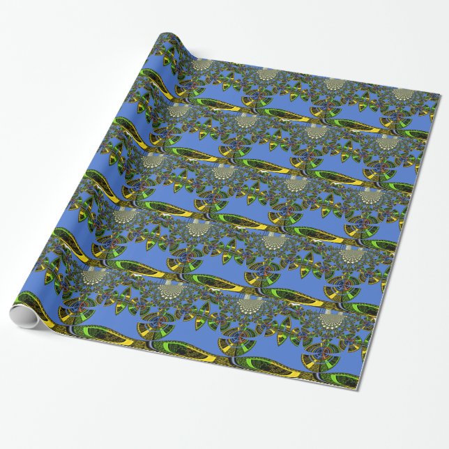 Blue Lovely design Wrapping Paper (Unrolled)