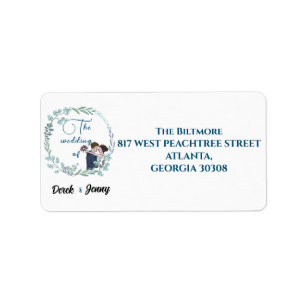 Blue lover wedding label