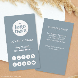 Blue Loyalty Card Business Loyalty Punch Card